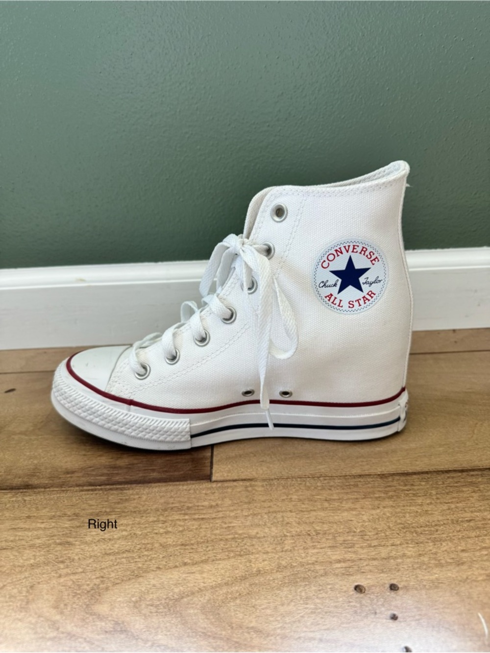 Converse Chuck Taylor All Star Classic Wedge Platform Sneaker - Size 8 - Picture 4 of 16